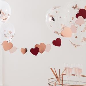 Grinalda Corações Rosa e Vermelho, 2 mt