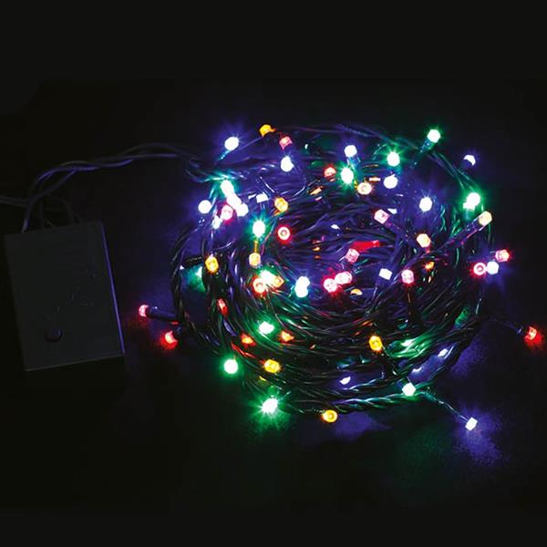 Grinalda de 100 Luzes de Natal Led Multicolor, 6,50 mt