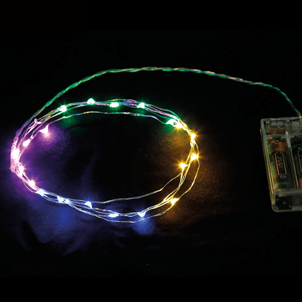 Grinalda de 20 luzes de Natal Led Multicolor, 2 mt
