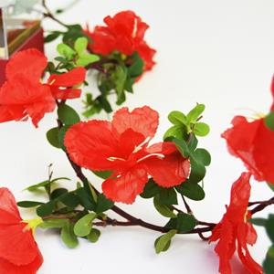 Grinalda Decorativa com Flores Vermelhas, 1,80 mt