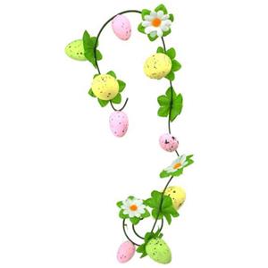 Grinalda Decorativa da Páscoa com Flores e Ovos Coloridos Grinalda Decorativa da Páscoa com Flores e Ovos Coloridos