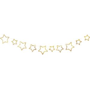 Grinalda Estrelas Douradas com Glitter, 300 cm