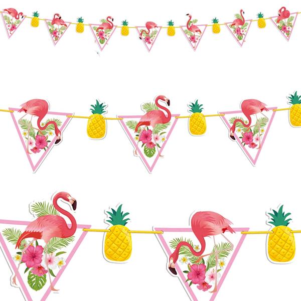 Grinalda Festa Tropical com Flamingos