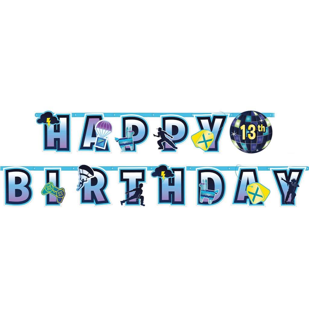 Grinalda Fortnite H-Birthday Idade Personalizável, 3 mt