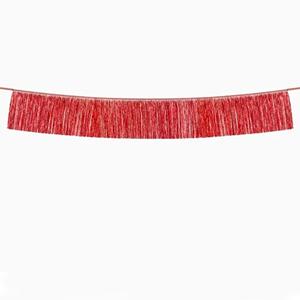 Grinalda Franjas Vermelhas Metalizadas, 1,50 mt