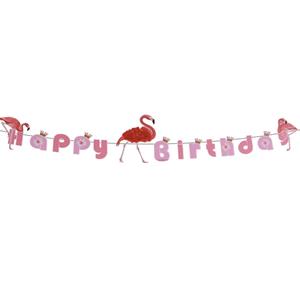 Grinalda Happy Birthday Flamingo, 350 cm