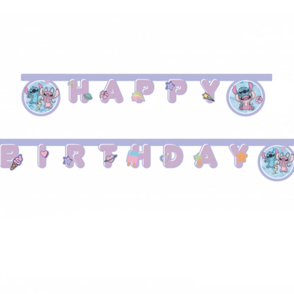 Grinalda Happy Birthday Stitch e Angel Cute, 2 mt Grinalda Happy Birthday Stitch e Angel Cute, 2 mt
