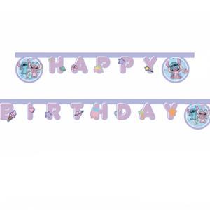 Grinalda Happy Birthday Stitch e Angel Cute, 2 mt Grinalda Happy Birthday Stitch e Angel Cute, 2 mt