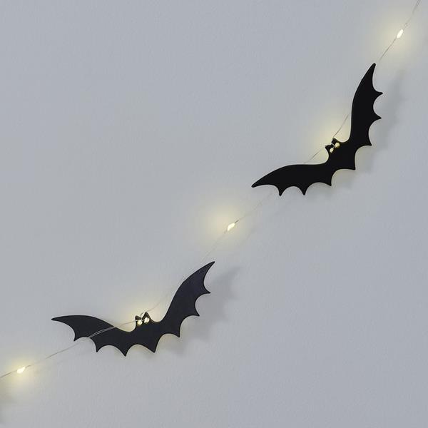 Grinalda Morcegos Pretos com Luz, 2 mt