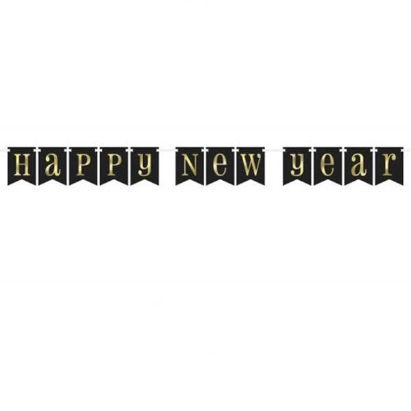 Grinalda Preta Happy New Year, 2,13 mt
