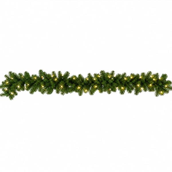 Grinalda Ramo de Pinheiro Verde com Led Branco Quente, 2,70 mt