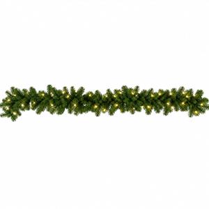 Grinalda Ramo de Pinheiro Verde com Led Branco Quente, 2,70 mt