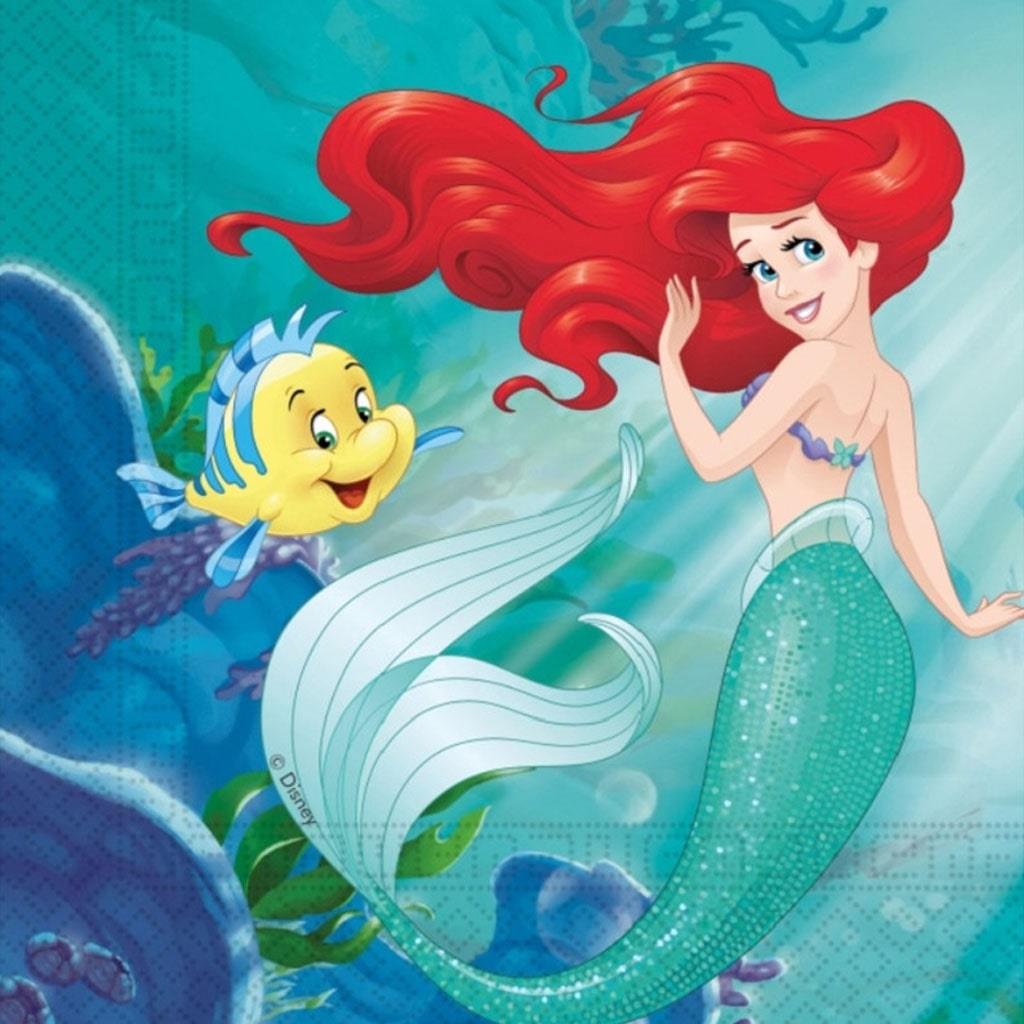Guardanapos Ariel A Pequena Sereia Disney, 20 unid.