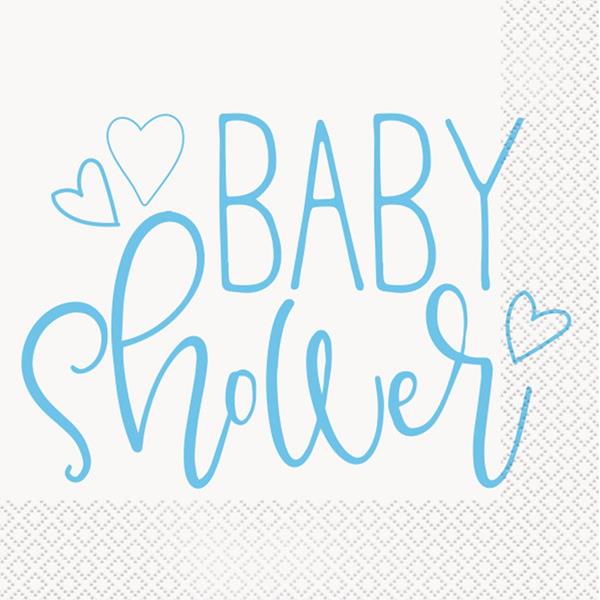 Guardanapos Baby Shower Azul, 16 unid.