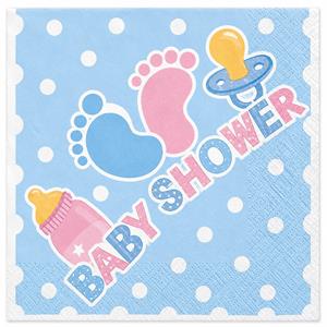 Guardanapos Baby Shower Azul e Rosa, 12 unid.