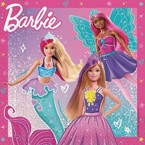 Guardanapos Barbie Sereia, Princesa e Fada, 20 unid.