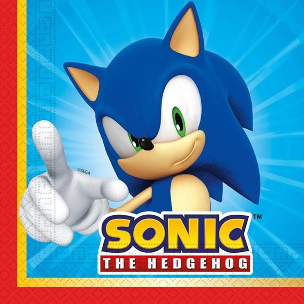 Guardanapos Festa Sonic The Hedgehog, 20 unid.