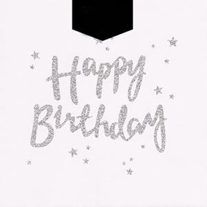 Guardanapos Happy Birthday Prateado, 12 unid.