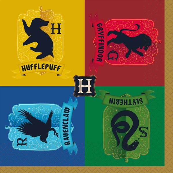 Guardanapos Harry Potter Hogwarts Houses, 16 unid.
