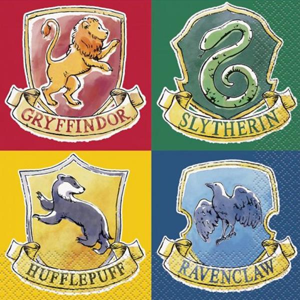 Guardanapos Harry Potter Houses, 16 unid.
