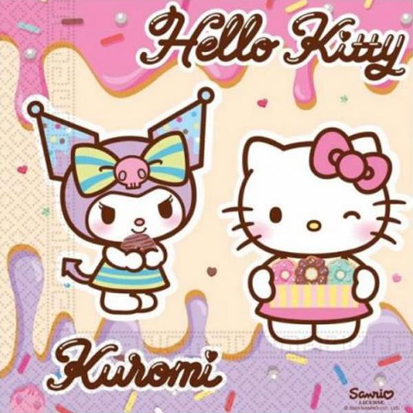 Guardanapos Hello Kitty e Kuromi, 20 unid.