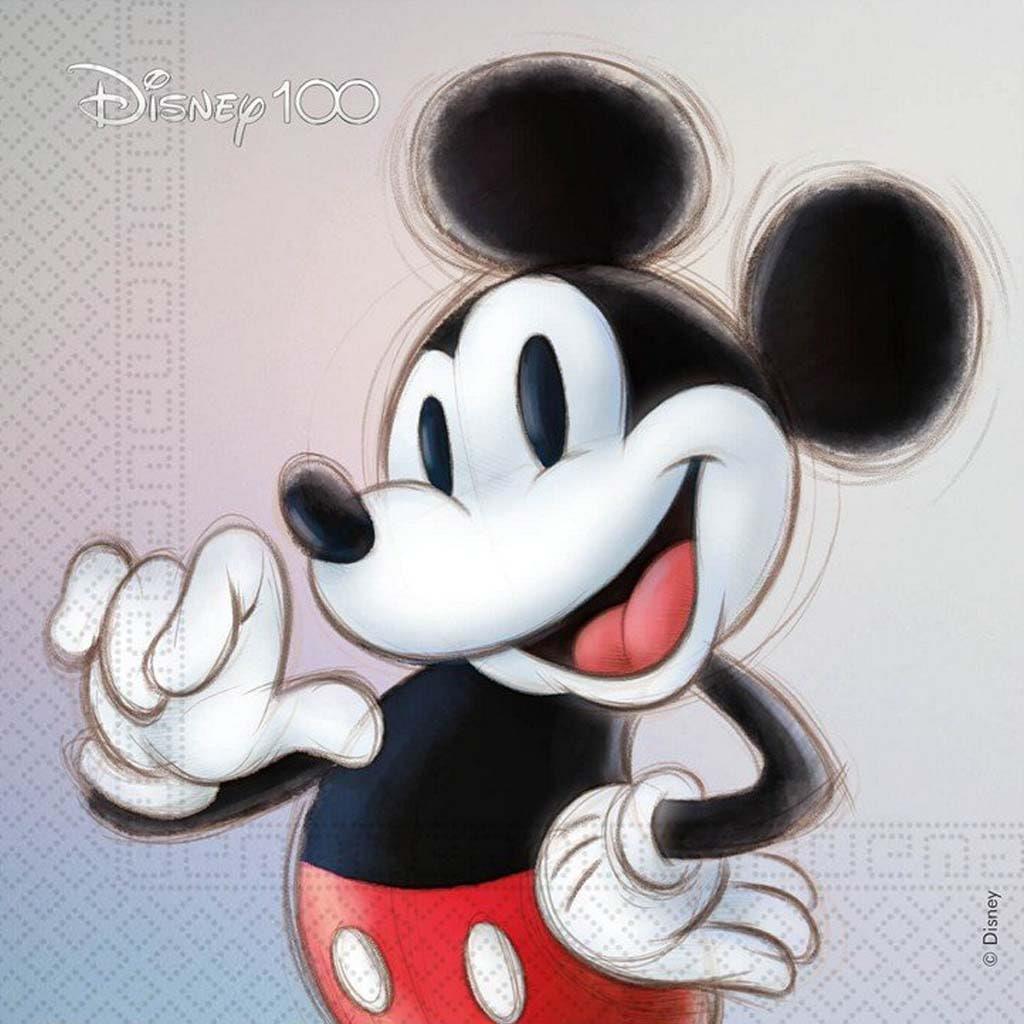Guardanapos Mickey 100 Anos Disney, 20 unid.