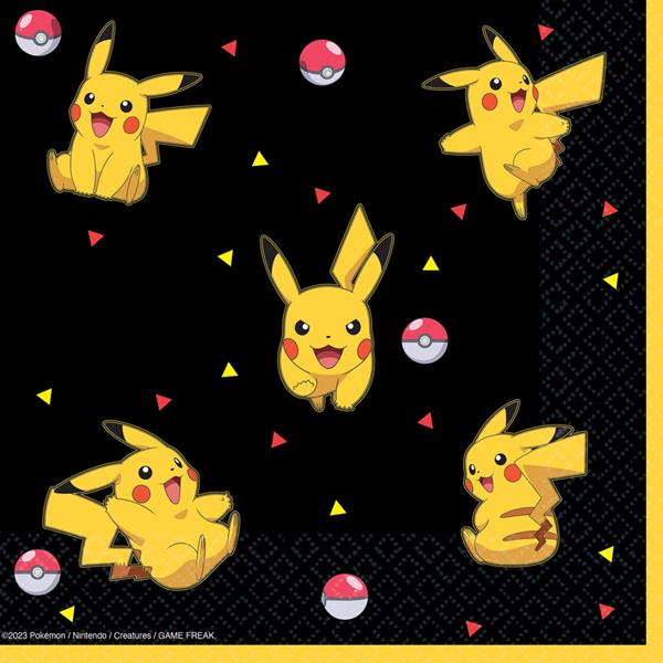 Guardanapos Pikachu Pokémon, 16 unid. Guardanapos Pikachu Pokémon, 16 unid.