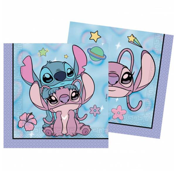 Guardanapos Stitch e Angel Cute, 20 unid.