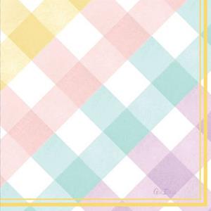 Guardanapos Xadrez Pastel, 16 unid.