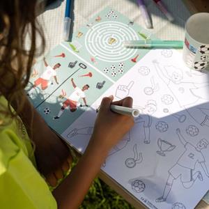 Individuais Jogos e Desenhos de Futebol para Pintar, 6 unid.