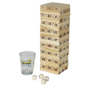 Jogo Jenga com Copos de Shot