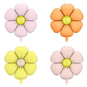 Kit 4 Balões Flores Margaridas Coloridas Foil
