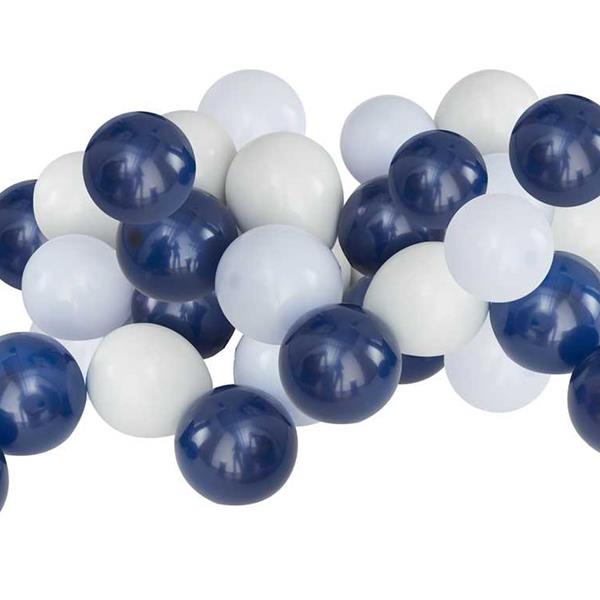 Kit 40 Balões Azul e Cinza para Estrutura de Balões
