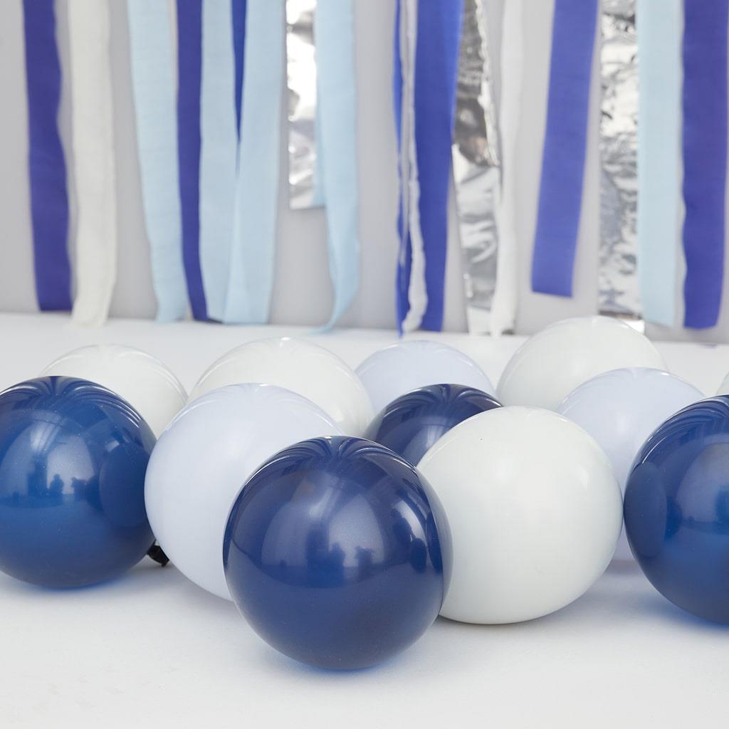 Kit 40 Balões Azul e Cinza para Estrutura de Balões