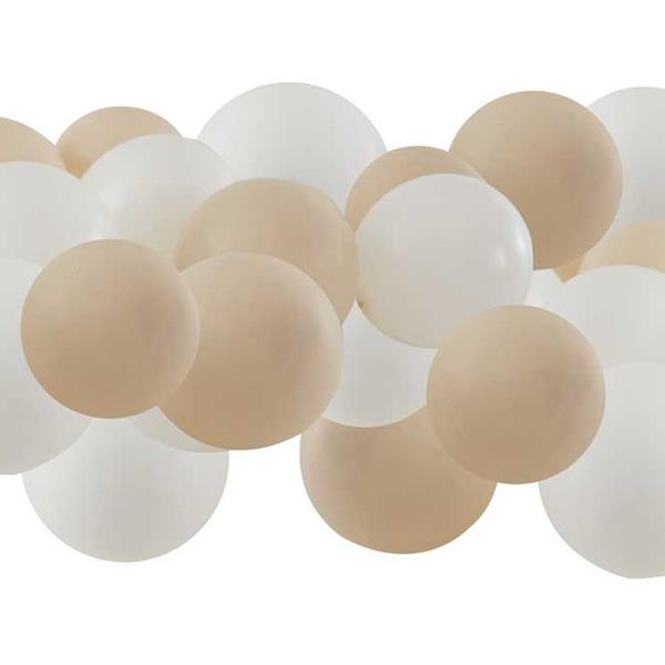 Kit 40 Balões Branco e Bege para Estrutura de Balões