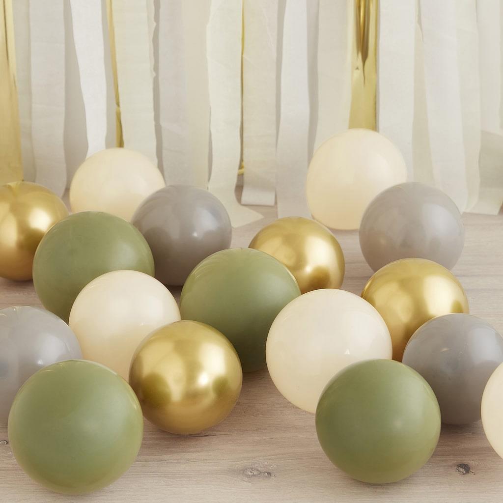 Kit 40 Balões Mix Olive para Estrutura de Balões
