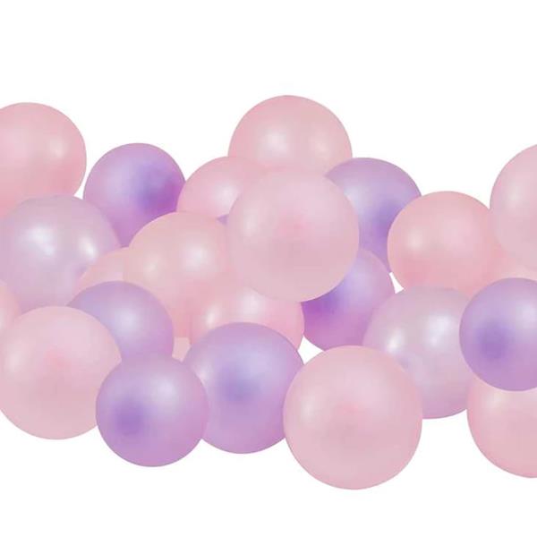 Kit 40 Balões Rosa e Lilás para Estrutura de Balões