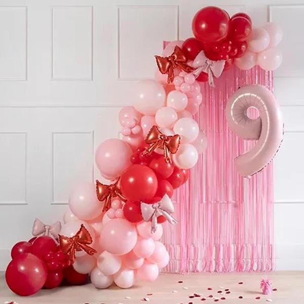 Kit 5 Balões Laços de Natal Vermelho Metalizado Foil