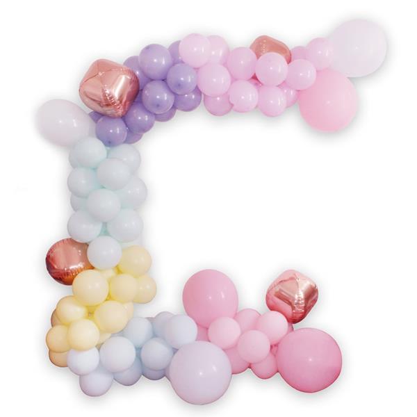 Kit Arco120 Balões Multicor Pastel