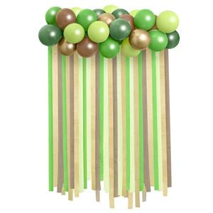 Kit Arco 20 Balões Verde e Castanho com Fitas Decorativas