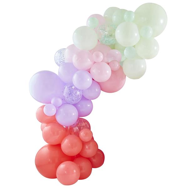 Kit Arco 70 Balões Pastel e com Confetis