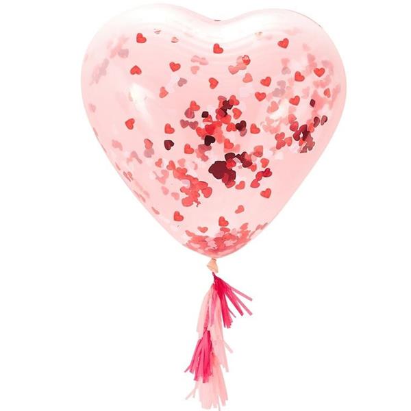 Kit Balão Coração com Confetis Látex