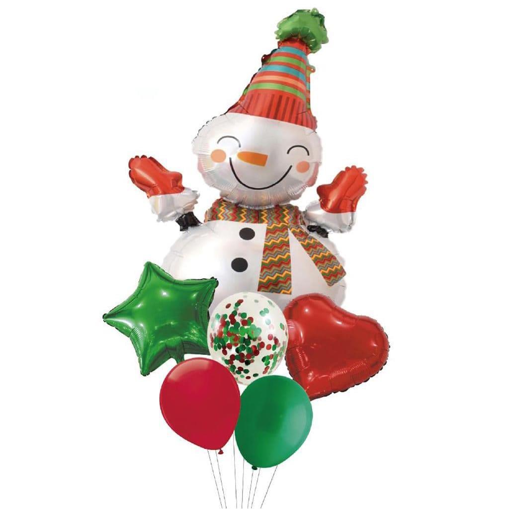 Kit Balões de Natal com Boneco de Neve