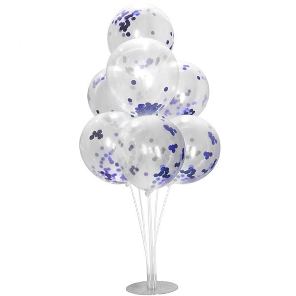 Kit Bouquet de Balões com Confetis Azul, 100 cm