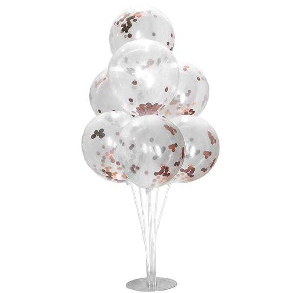 Kit Bouquet de Balões com Confetis Rosa Gold, 100 Cm