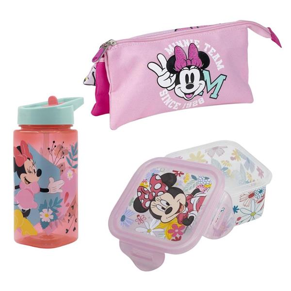 Kit Escolar Minnie para Lanches e Material Escolar