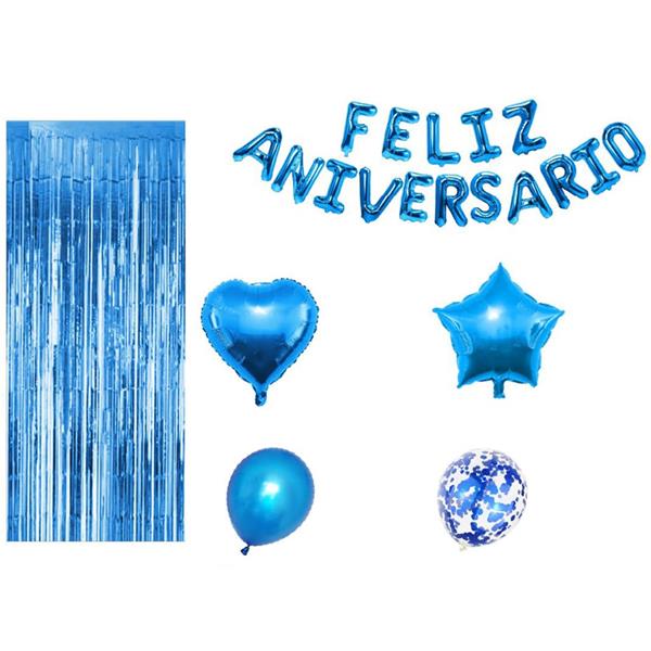 Kit Feliz Aniversário Azul