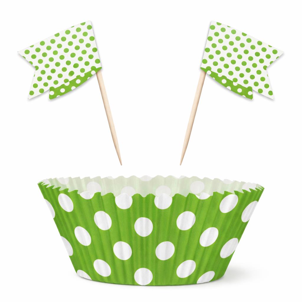 Kit Formas Bolinhas Verdes, 24 unid.