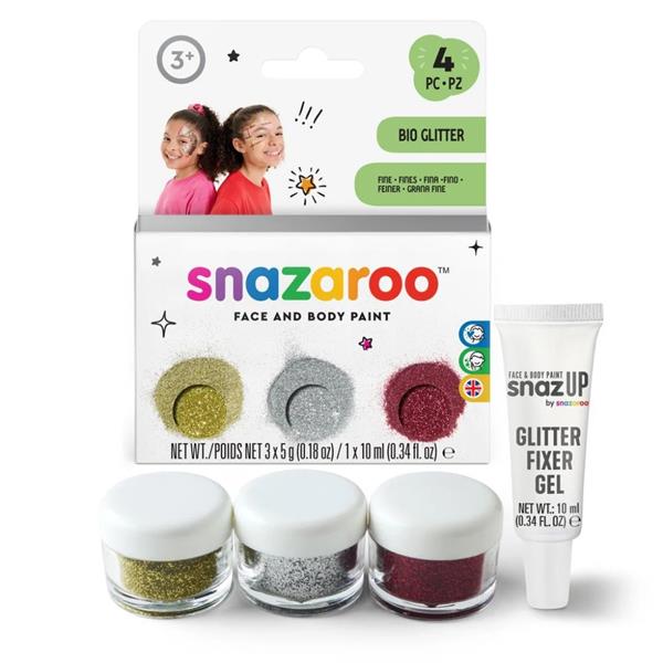 Kit Glitter Bio e Fixador em Gel Snazaroo