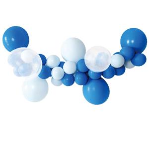 Kit Grinalda Balões Azuis e Transparentes